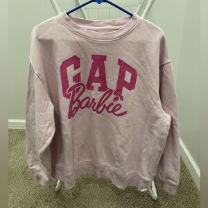 Gap BARBIE Arch Logo Sweatshirt Light Pink Womens (Size L)